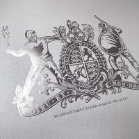 ROYAL COAT OF ARMS  –  SILVER on SILVER